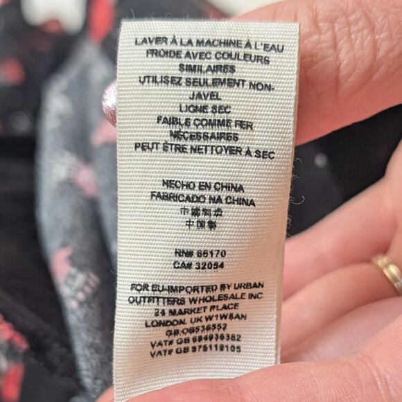 Free People Tegan Floral Mini Dress Size 6  Black & Red Floral Print - Picture 12 of 13